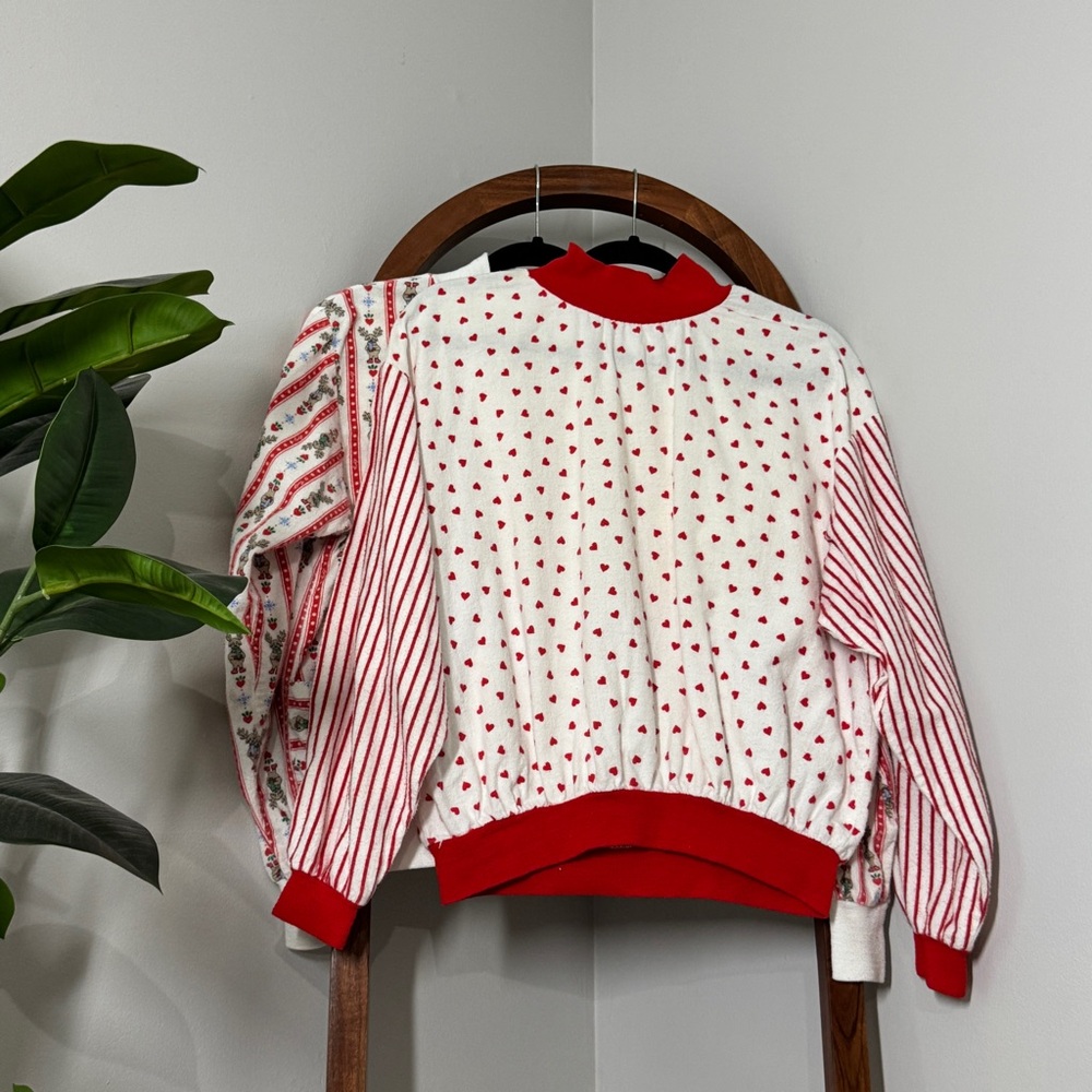 Lanz of Salzburg MEDIUM Lot of 2 Printed Long Sleeve Flannel Sleep Tops USA Made
